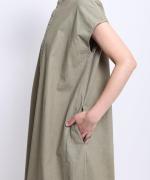 コットンリネン平織デニム　2wayワンピース